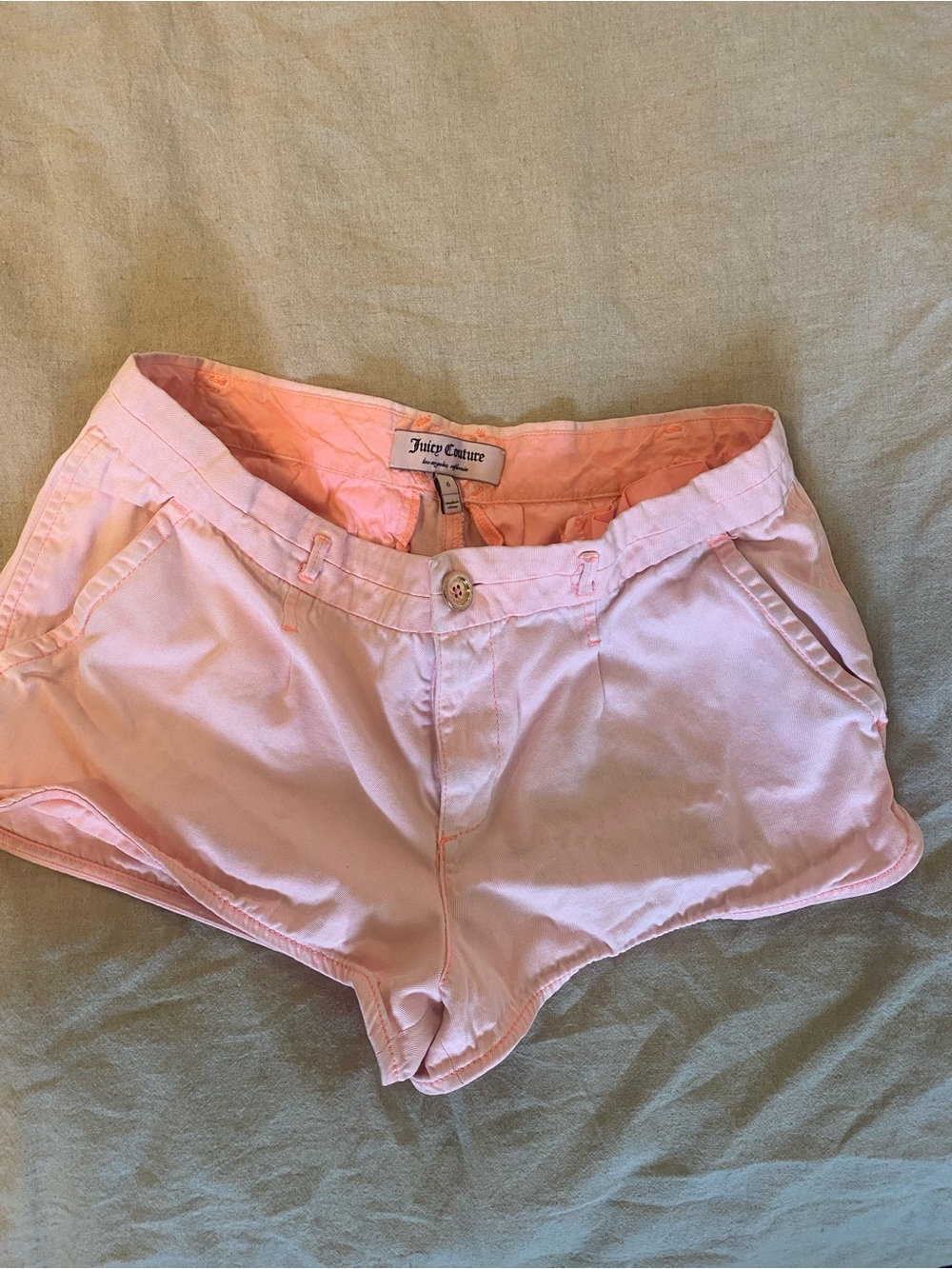 Juicy Couture Light Pink lowrise cotton Shorts